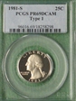 1981-S 25C Type 1 PR69DCAM