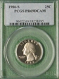 1986-S 25C PR69DCAM