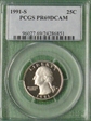 1991-S 25C PR69DCAM