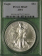 2001 $1 Silver Eagle MS69