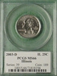 2003-D 25C Illinois MS66