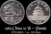 1989 10 Yn Panda Silver PAN-109A MS68
