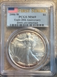 2006-W $1 Burnished Silver Eagle 20th Anniversary First Strike SP69