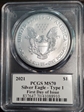 2021 $1 Silver Eagle - Type 1 First Day of Issue MS70
