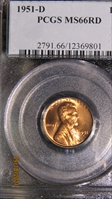 1951-D 1C MS66RD