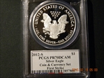 2012-S $1 Silver Eagle Coin & Currency Set First Strike PR70DCAM