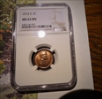 1915-S one cent lincoln Wheat Cent MS63 Brown