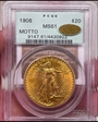 1908 $20 Motto MS61