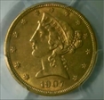 1907-D $5 AU58