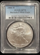 2008-W $1 Burnished Silver Eagle SP70