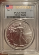 2017 $1 Silver Eagle First Strike MS70