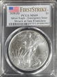 2020-(S) $1 Silver Eagle - Emergency Issue Struck at San Francisco First Strike MS69