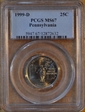 1999-D 25C Pennsylvania MS67