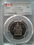 2018 50C Coat of Arms First Strike MS66