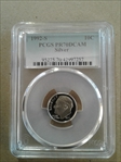 1992-S 10C Silver PR70DCAM