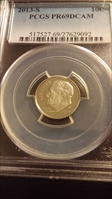 2013-S 10C PR69DCAM