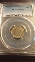 1968-S 10C PR69