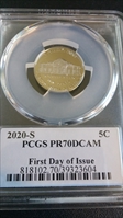 2020-S 5C First Day of Issue Cleveland Native American PR70DCAM