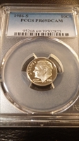 1986-S 10C PR69DCAM