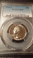 1968-S 25C PR69