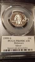 1999-S 25C Delaware Silver PR69DCAM
