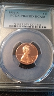 1986-S 1C PR69DCAM