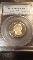 1981-S 25C Type 1 PR69DCAM