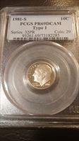 1981-S 10C Type 1 PR69DCAM