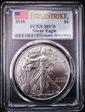 2018 $1 Silver Eagle First Strike MS70
