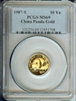 1987-Y 10 Yn Panda Gold PAN-47B MS69