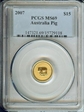 2007 $15 Year of the Pig 1/10oz Au MS69