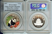 1997 5 Yn Panda Silver - Colorized PAN-295A PR69