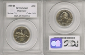 1999-D 25C Delaware MS65