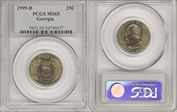 1999-D 25C Georgia MS65