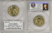 2007-D $1 James Madison Position B - First Day of Issue MS65