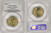 2008-P $1 Andrew Jackson Position B MS65