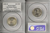 2005-D 25C Kansas Satin Finish SP67