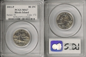 2001-P 25C Rhode Island MS67