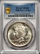 1921 $1 High Relief, Peace MS62