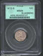 1872-S 10C MS65