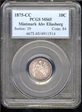 1875-CC 10C Mintmark Above Bow MS65