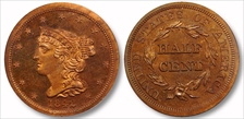 1842 1/2C Restrike, Rev. of 1856 PR66RB