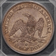 1842-O 50C Medium Date, Rev 1842 AU58