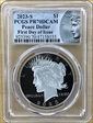 2023-S $1 Peace Dollar First Day of Issue PR70DCAM