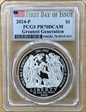 2024-P $1 Greatest Generation First Day of Issue PR70DCAM