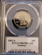 2002-S 25C Indiana PR69DCAM