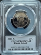 2001-S 25C Rhode Island PR69DCAM