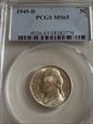 1945-D 5C MS65