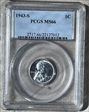 1943-S 1C MS66