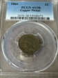 1864 1C Copper-Nickel AU58